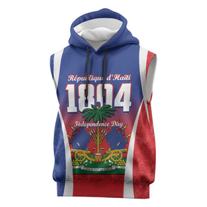 Personalized Haiti 1804 Sleeveless Hoodie Happy Ayiti Independence Day - African Pride