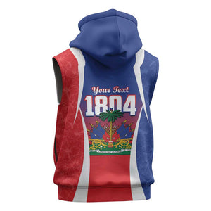 Personalized Haiti 1804 Sleeveless Hoodie Happy Ayiti Independence Day - African Pride