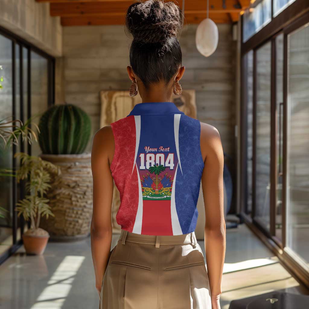 Personalized Haiti 1804 Women Sleeveless Polo Shirt Happy Ayiti Independence Day - African Pride