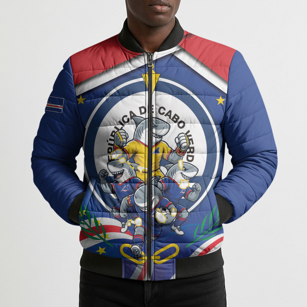 Cape Verde 2026 Football Bomber Puffer Jacket Orgulho Tubaroes Azuis Make History