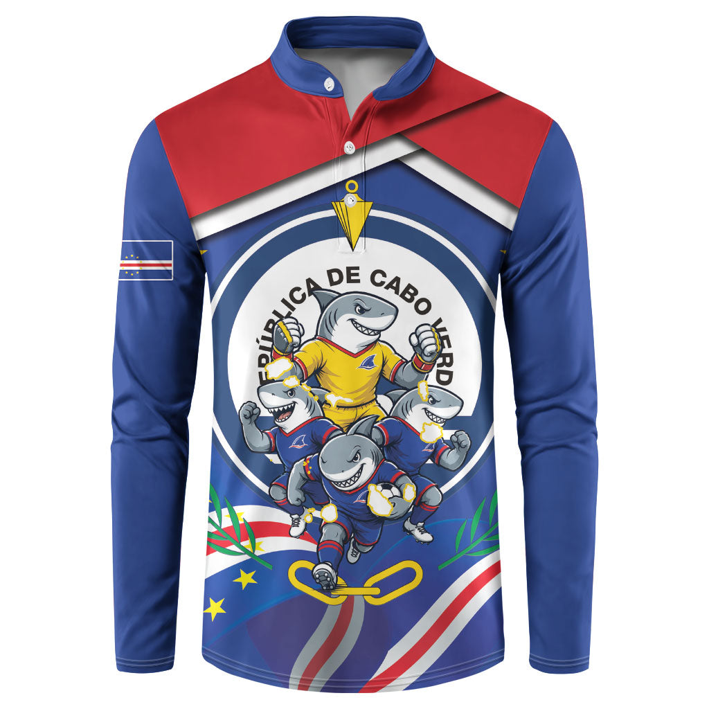 Cape Verde 2026 Football Button Sweatshirt Orgulho Tubaroes Azuis Make History