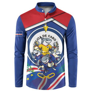 Cape Verde 2026 Football Button Sweatshirt Orgulho Tubaroes Azuis Make History
