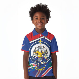 Cape Verde 2026 Football Kid Polo Shirt Orgulho Tubaroes Azuis Make History
