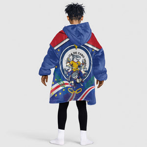 Cape Verde 2026 Football Kid Wearable Blanket Hoodie Orgulho Tubaroes Azuis Make History