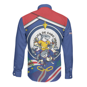 Cape Verde 2026 Football Long Sleeve Button Shirt Orgulho Tubaroes Azuis Make History