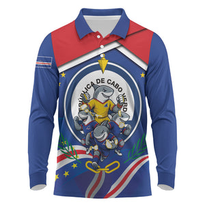 Cape Verde 2026 Football Long Sleeve Polo Shirt Orgulho Tubaroes Azuis Make History