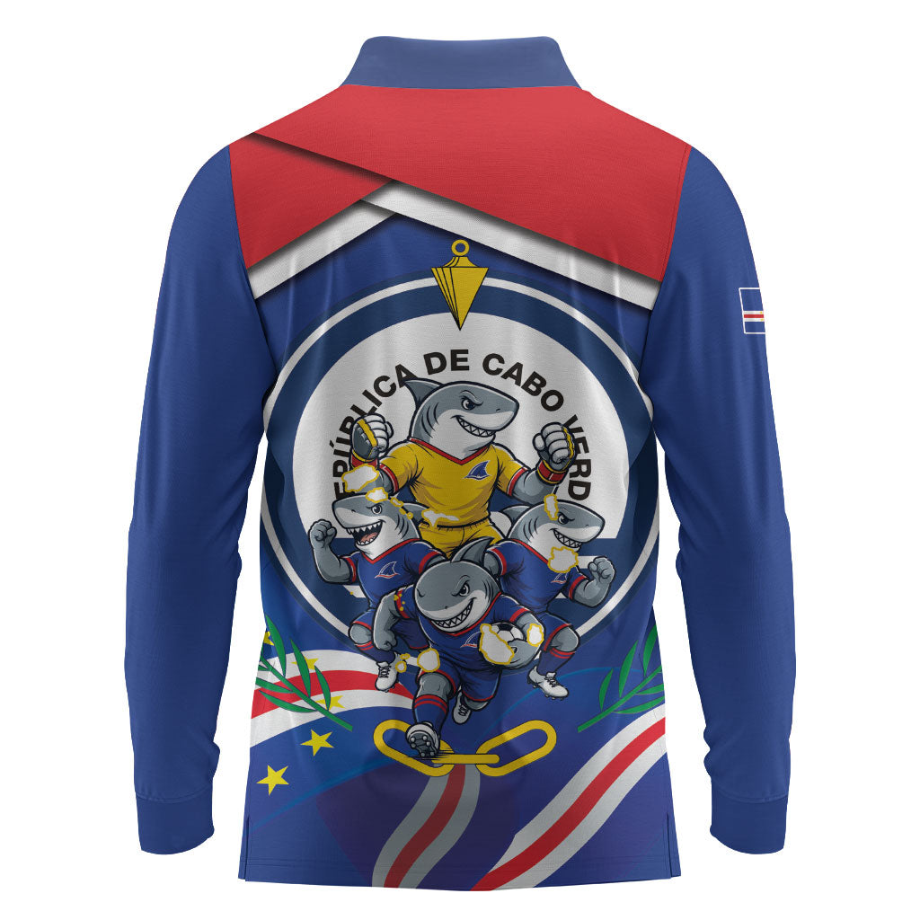 Cape Verde 2026 Football Long Sleeve Polo Shirt Orgulho Tubaroes Azuis Make History