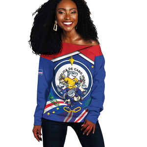 Cape Verde 2026 Football Off Shoulder Sweater Orgulho Tubaroes Azuis Make History