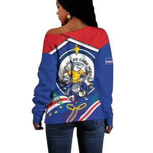 Cape Verde 2026 Football Off Shoulder Sweater Orgulho Tubaroes Azuis Make History