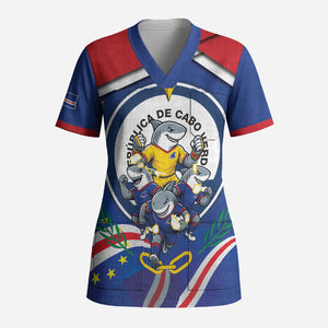 Cape Verde 2026 Football Scrub Top Orgulho Tubaroes Azuis Make History
