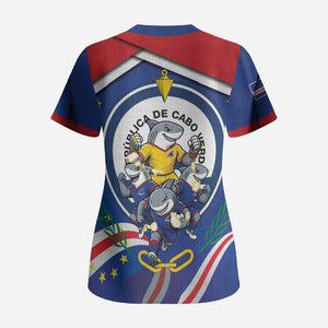 Cape Verde 2026 Football Scrub Top Orgulho Tubaroes Azuis Make History