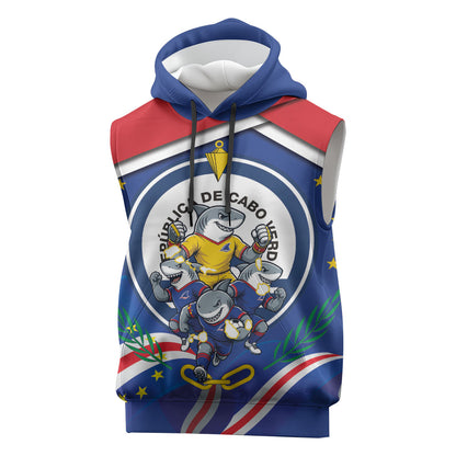 Cape Verde 2026 Football Sleeveless Hoodie Orgulho Tubaroes Azuis Make History