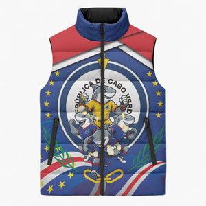 Cape Verde 2026 Football Sleeveless Puffer Jacket Orgulho Tubaroes Azuis Make History