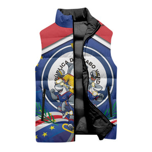 Cape Verde 2026 Football Sleeveless Puffer Jacket Orgulho Tubaroes Azuis Make History