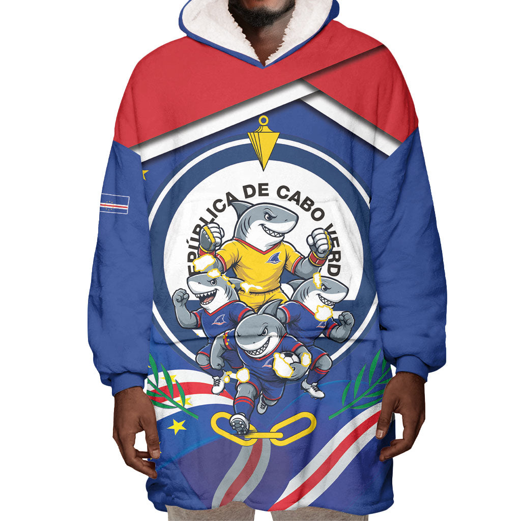 Cape Verde 2026 Football Wearable Blanket Hoodie Orgulho Tubaroes Azuis Make History