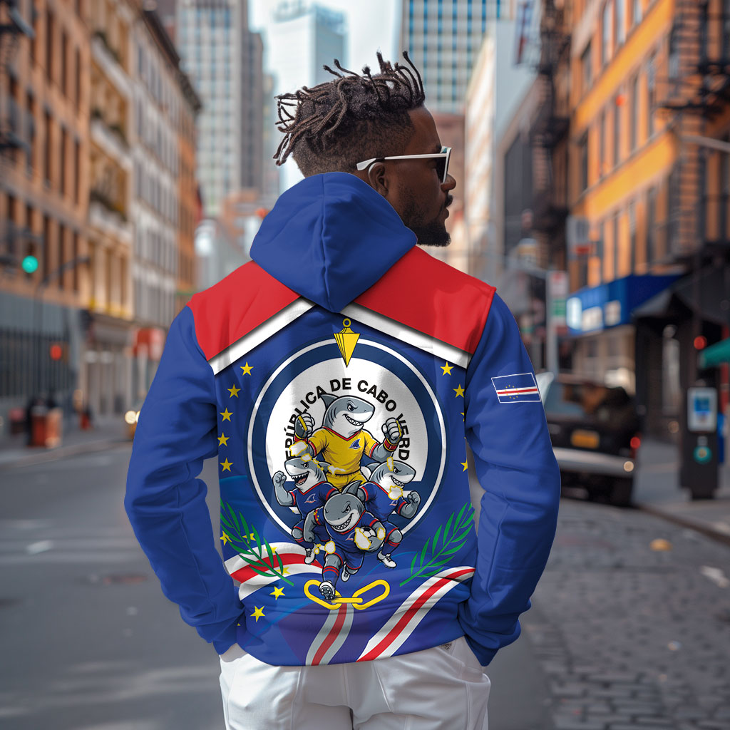 Cape Verde 2026 Football Zip Hoodie Orgulho Tubaroes Azuis Make History