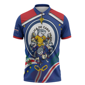Cape Verde 2026 Football Zipper Polo Shirt Orgulho Tubaroes Azuis Make History