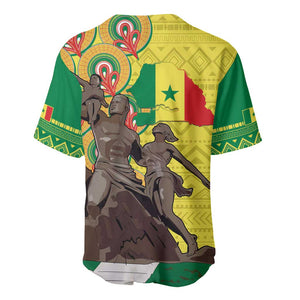 Senegal Monument de la Renaissance Baseball Jersey Africaine Ankara Pattern