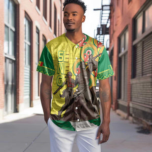 Senegal Monument de la Renaissance Baseball Jersey Africaine Ankara Pattern