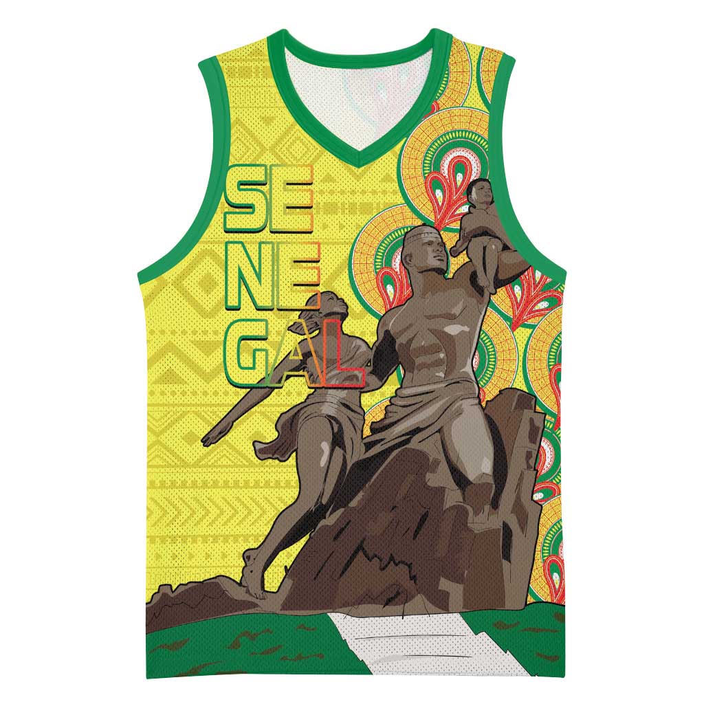 Senegal Monument de la Renaissance Basketball Jersey Africaine Ankara Pattern LT14