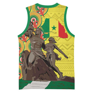 Senegal Monument de la Renaissance Basketball Jersey Africaine Ankara Pattern LT14