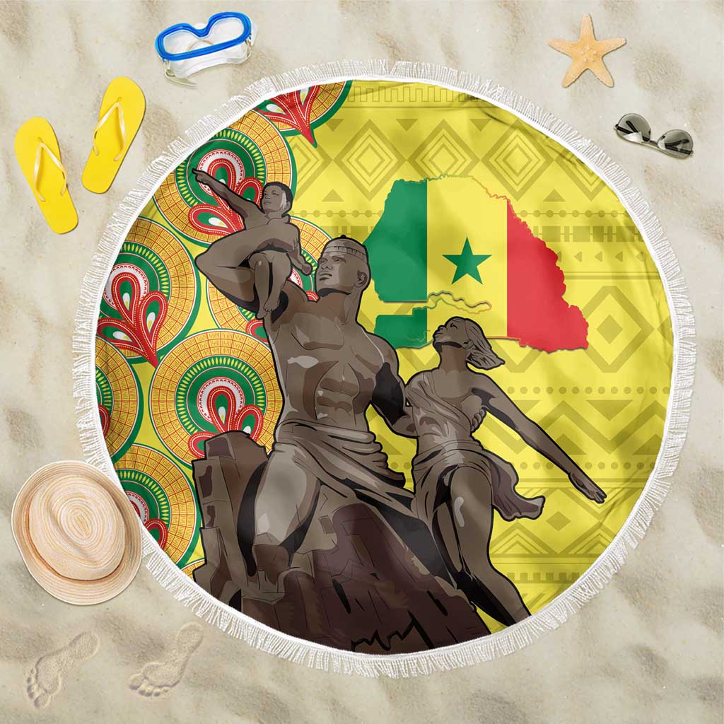 Senegal Monument de la Renaissance Beach Blanket Africaine Ankara Pattern