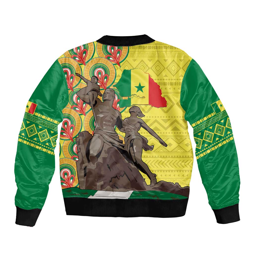 Senegal Monument de la Renaissance Bomber Jacket Africaine Ankara Pattern