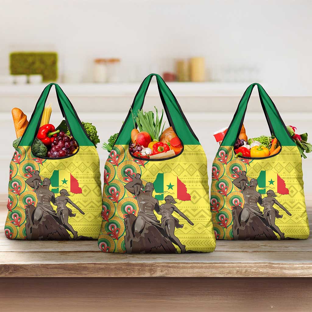 Senegal Monument de la Renaissance Grocery Bag Africaine Ankara Pattern