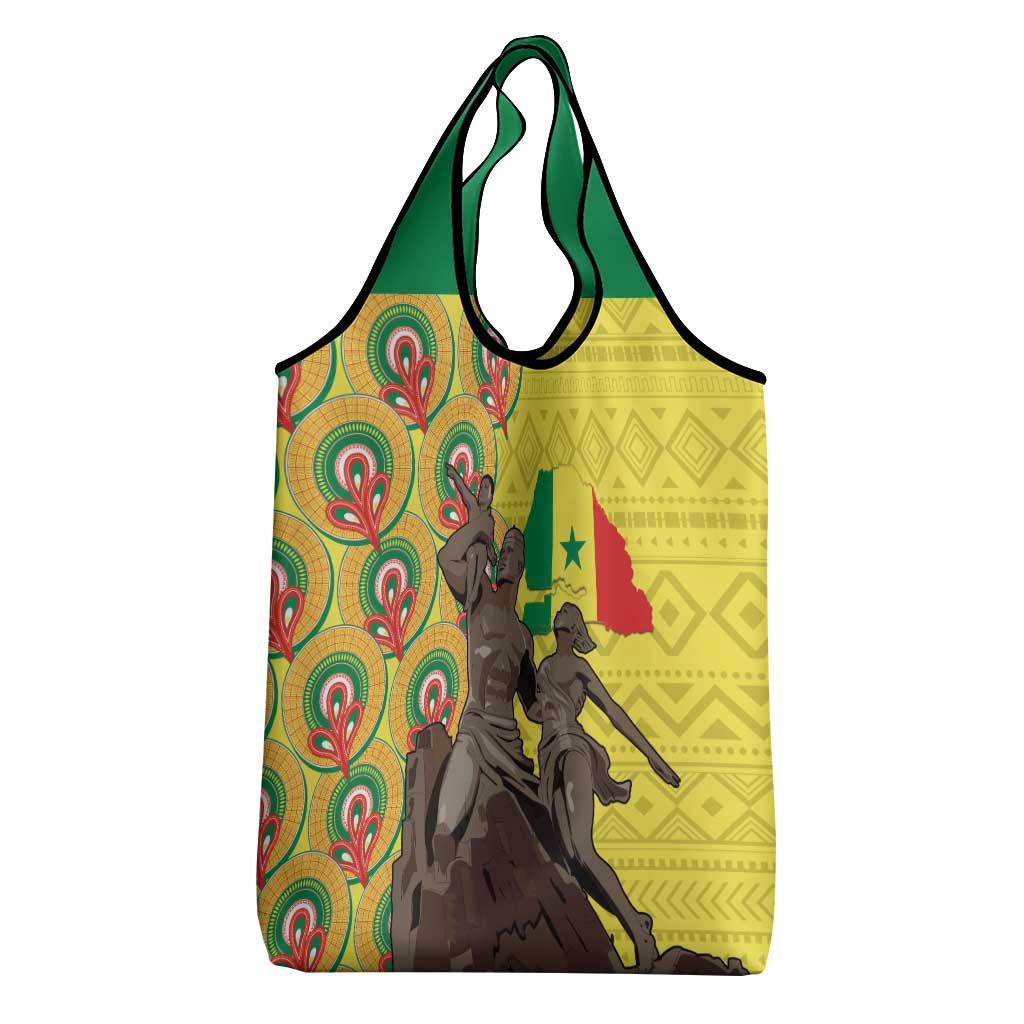 Senegal Monument de la Renaissance Grocery Bag Africaine Ankara Pattern