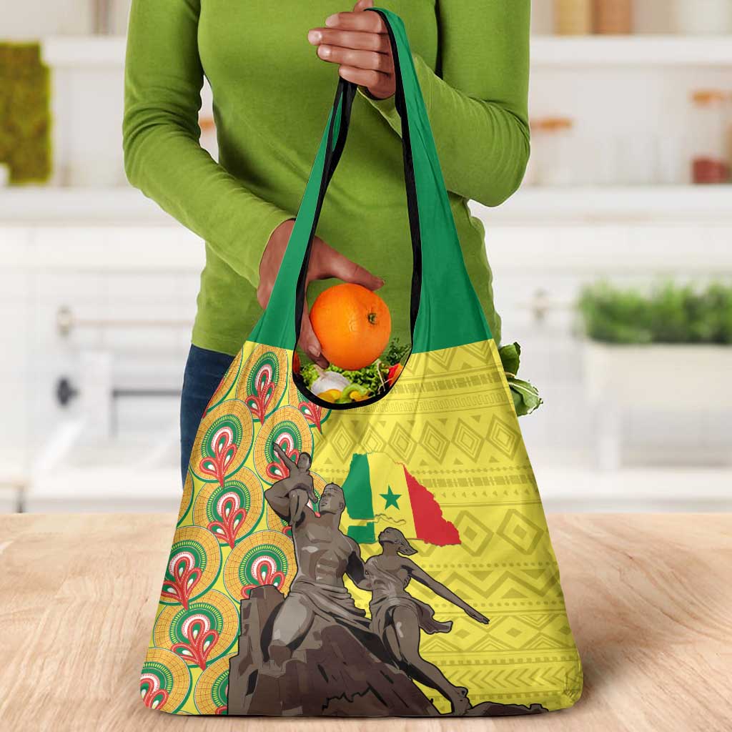 Senegal Monument de la Renaissance Grocery Bag Africaine Ankara Pattern