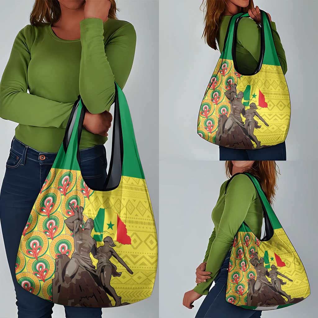 Senegal Monument de la Renaissance Grocery Bag Africaine Ankara Pattern