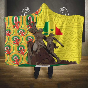 Senegal Monument de la Renaissance Hooded Blanket Africaine Ankara Pattern