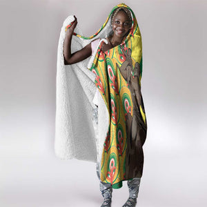 Senegal Monument de la Renaissance Hooded Blanket Africaine Ankara Pattern