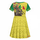 Senegal Monument de la Renaissance Kid Short Sleeve Dress Africaine Ankara Pattern
