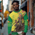 Senegal Monument de la Renaissance Long Sleeve Shirt Africaine Ankara Pattern