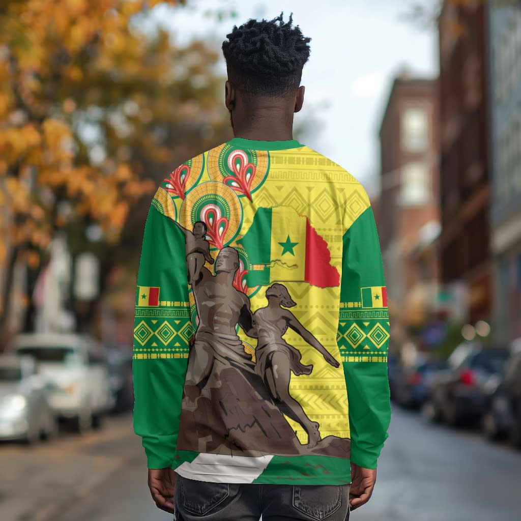 Senegal Monument de la Renaissance Long Sleeve Shirt Africaine Ankara Pattern