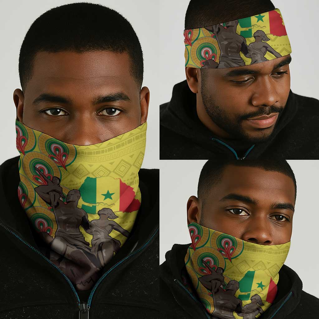 Senegal Monument de la Renaissance Neck Gaiter Africaine Ankara Pattern LT14