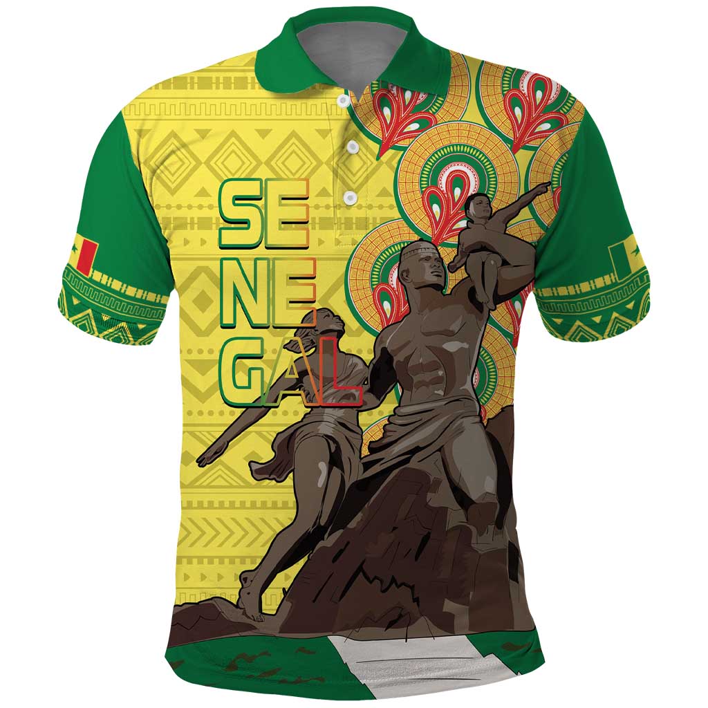 Senegal Monument de la Renaissance Polo Shirt Africaine Ankara Pattern