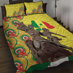Senegal Monument de la Renaissance Quilt Bed Set Africaine Ankara Pattern