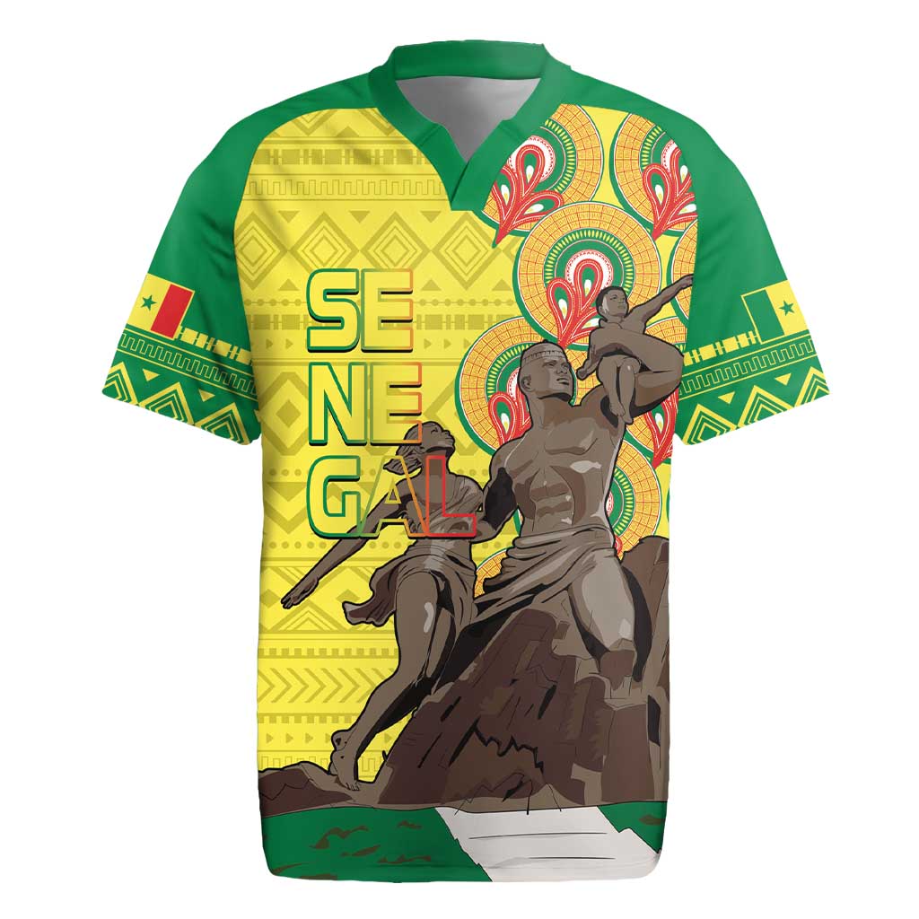 Senegal Monument de la Renaissance Rugby Jersey Africaine Ankara Pattern