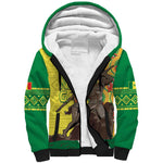 Senegal Monument de la Renaissance Sherpa Hoodie Africaine Ankara Pattern