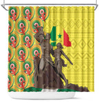Senegal Monument de la Renaissance Shower Curtain Africaine Ankara Pattern