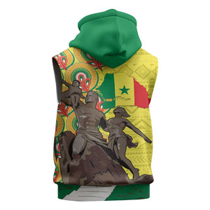 Senegal Monument de la Renaissance Sleeveless Hoodie Africaine Ankara Pattern - African Pride