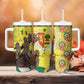 Senegal Monument de la Renaissance Tumbler With Handle Africaine Ankara Pattern