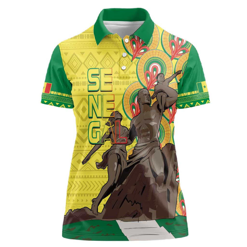 Senegal Monument de la Renaissance Women Polo Shirt Africaine Ankara Pattern