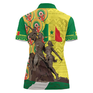 Senegal Monument de la Renaissance Women Polo Shirt Africaine Ankara Pattern