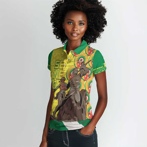 Senegal Monument de la Renaissance Women Polo Shirt Africaine Ankara Pattern