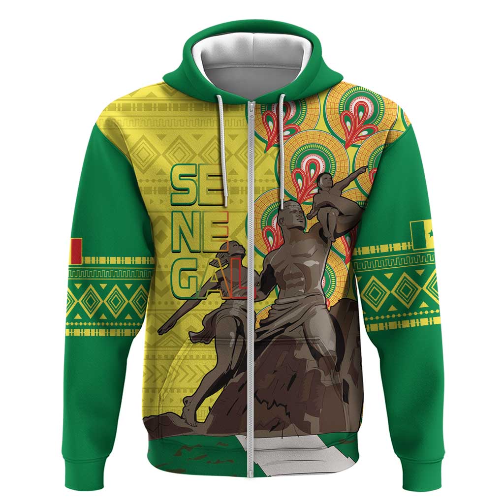 Senegal Monument de la Renaissance Zip Hoodie Africaine Ankara Pattern