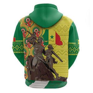 Senegal Monument de la Renaissance Zip Hoodie Africaine Ankara Pattern