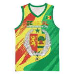 Afro Senegal Independence Day Basketball Jersey Coat Of Arms Grunge Style LT14